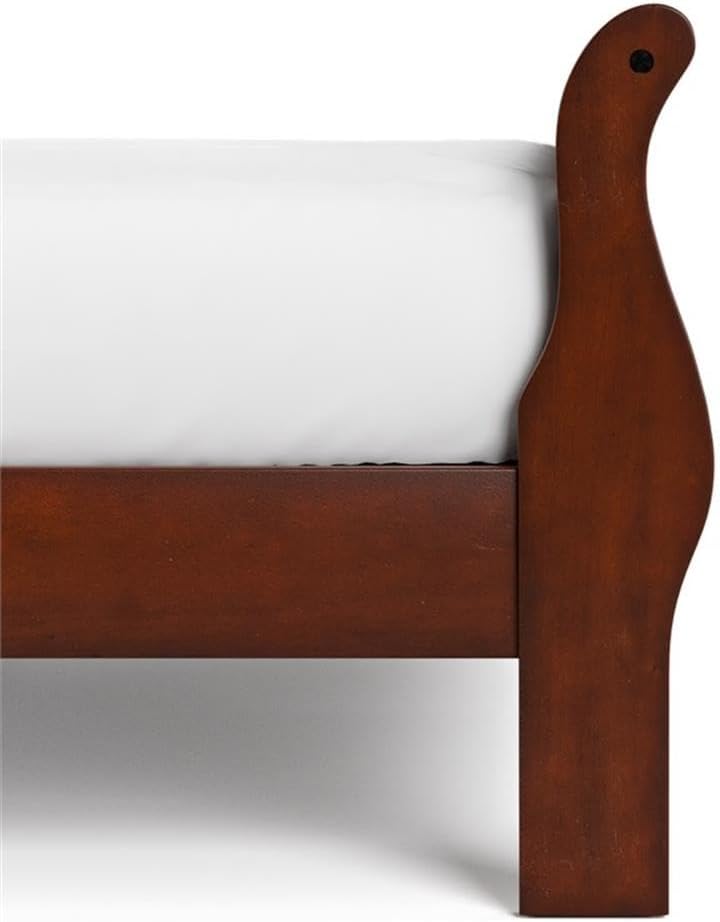 King Size Solid Wood Panel Sleigh Bed