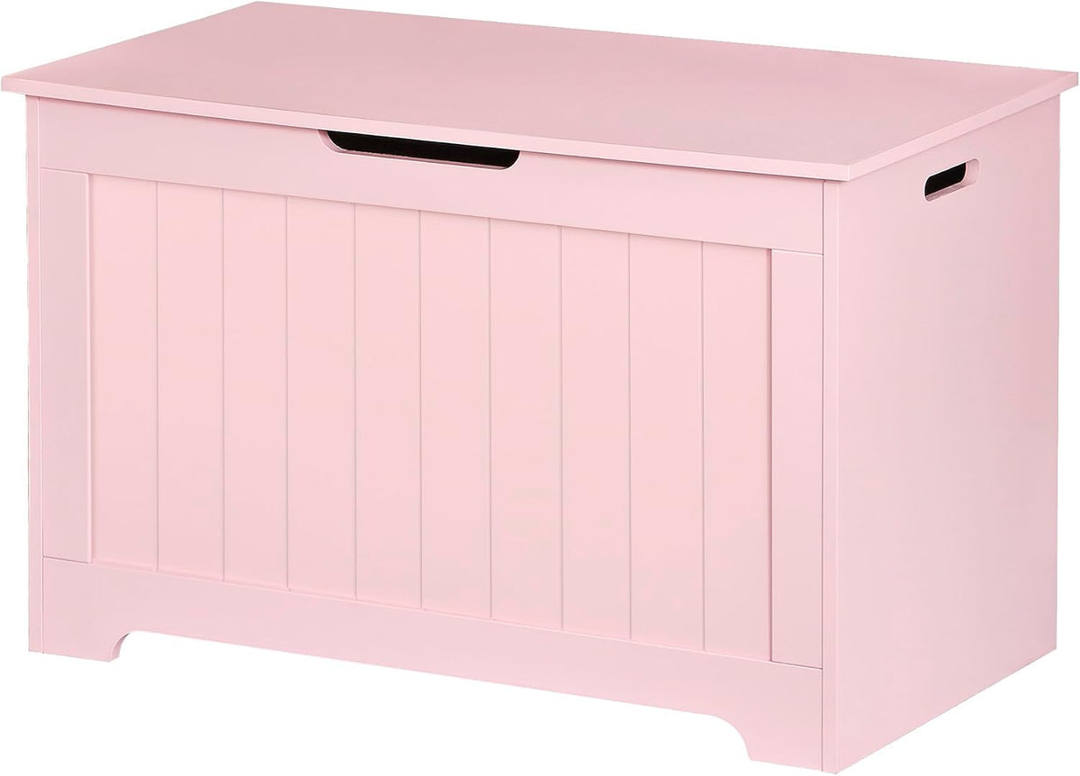 Pink Lift‑Top Wooden Storage Bench