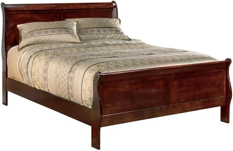King Size Traditional Wood Sleigh Bed Frame