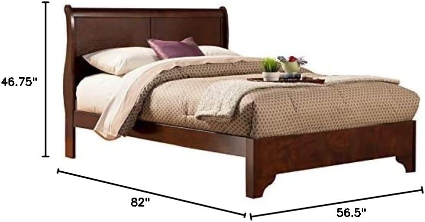 Full Size Wood Sleigh Bed Frame