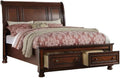 Queen Wood Sleigh Bed Frame With Storage