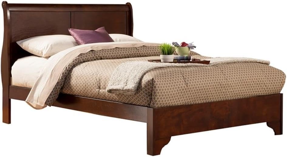 Full Size Wood Sleigh Bed Frame