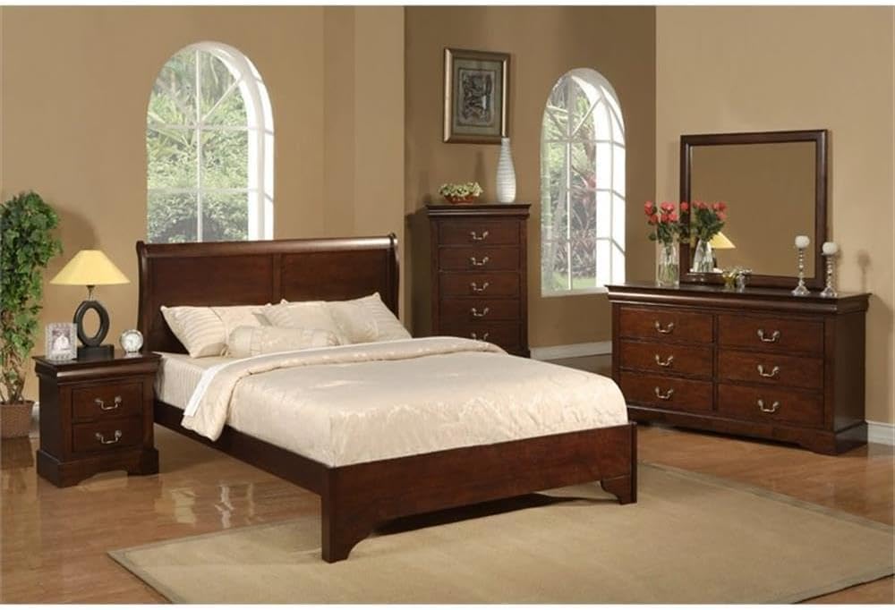 Full Size Wood Sleigh Bed Frame