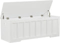 Extra Large White Wooden Storage Bench Chest