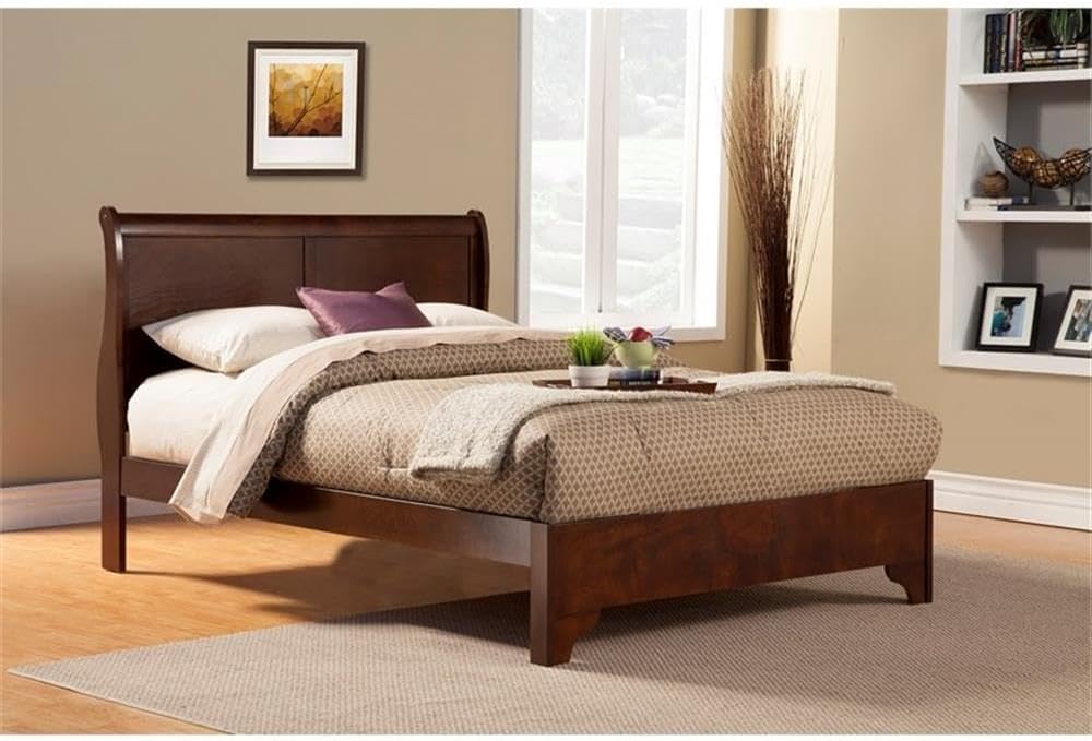 Full Size Wood Sleigh Bed Frame