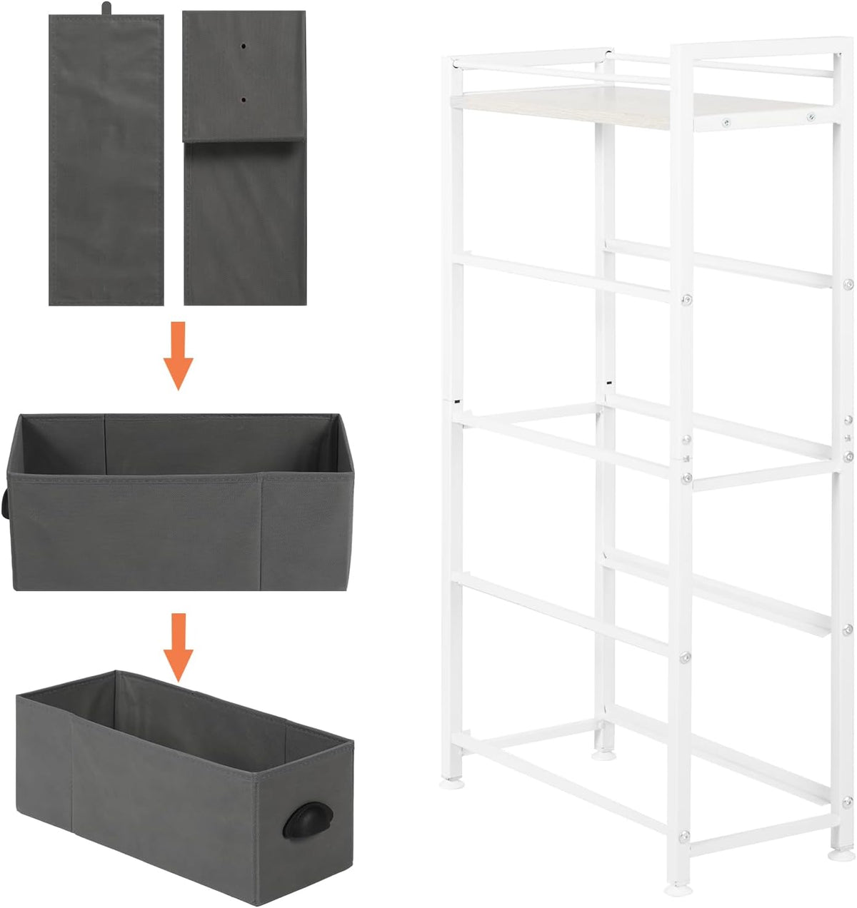 4‑Drawer Slim Fabric Storage Cabinet