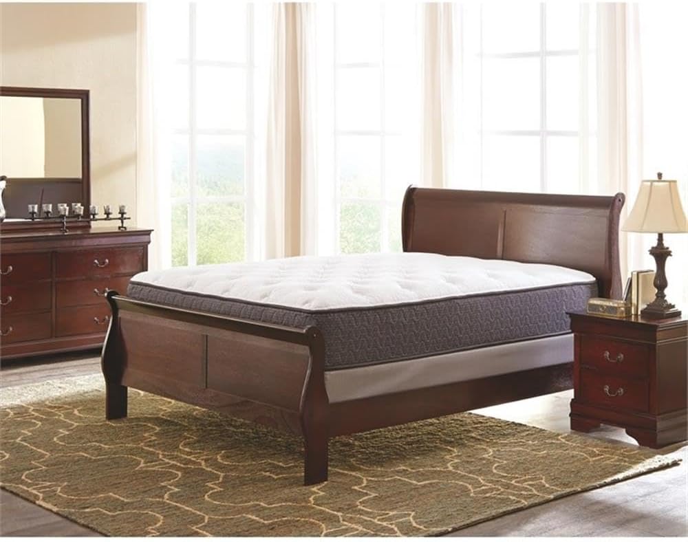 Queen Size Traditional Wood Sleigh Bed Frame