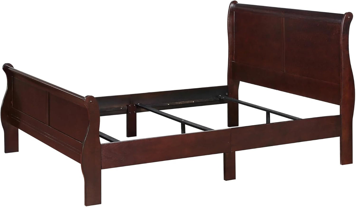 Twin Size Solid Wood Panel Sleigh Bed