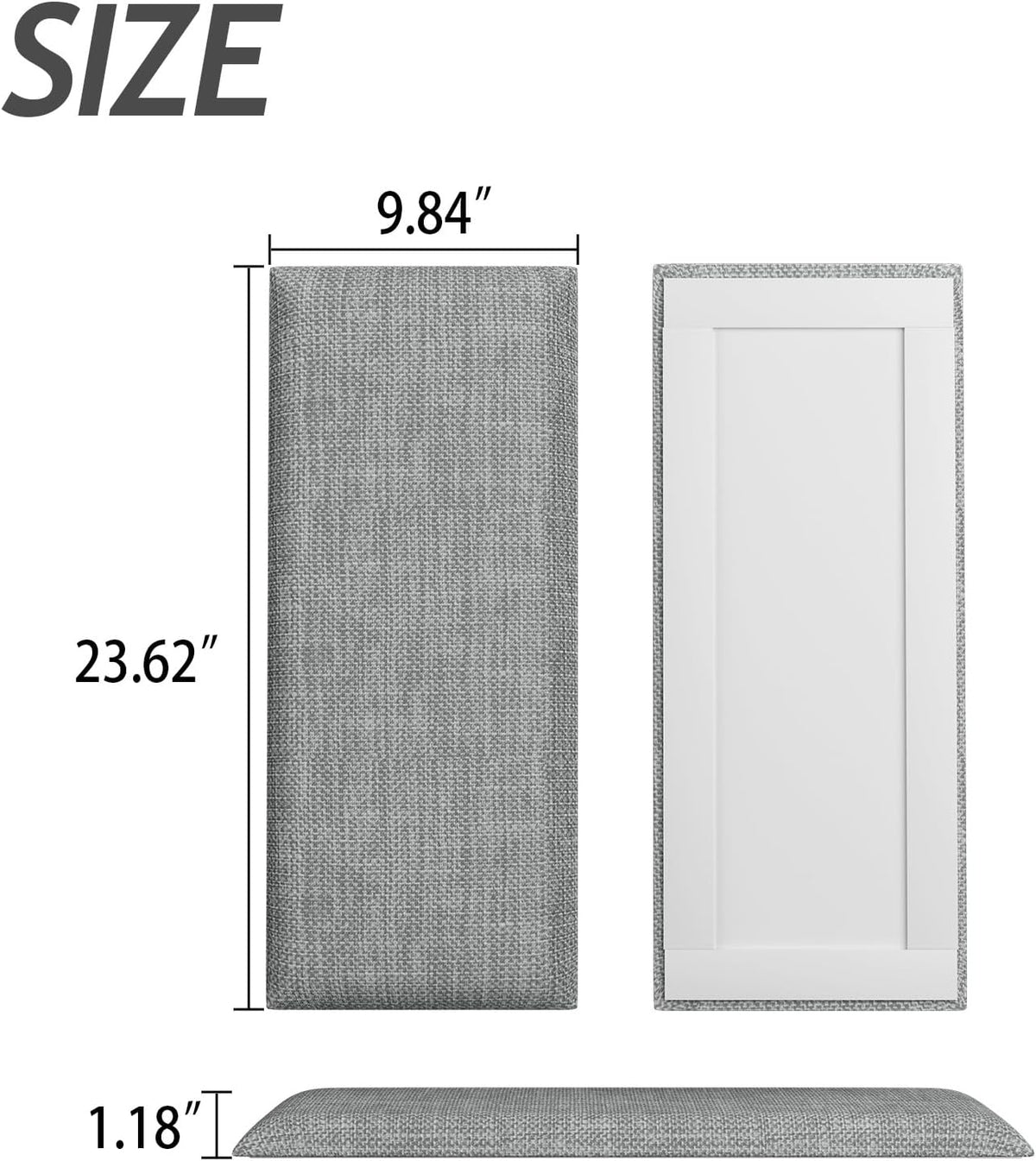 Twin Light Grey Peel And Stick Wall Mount Headboard