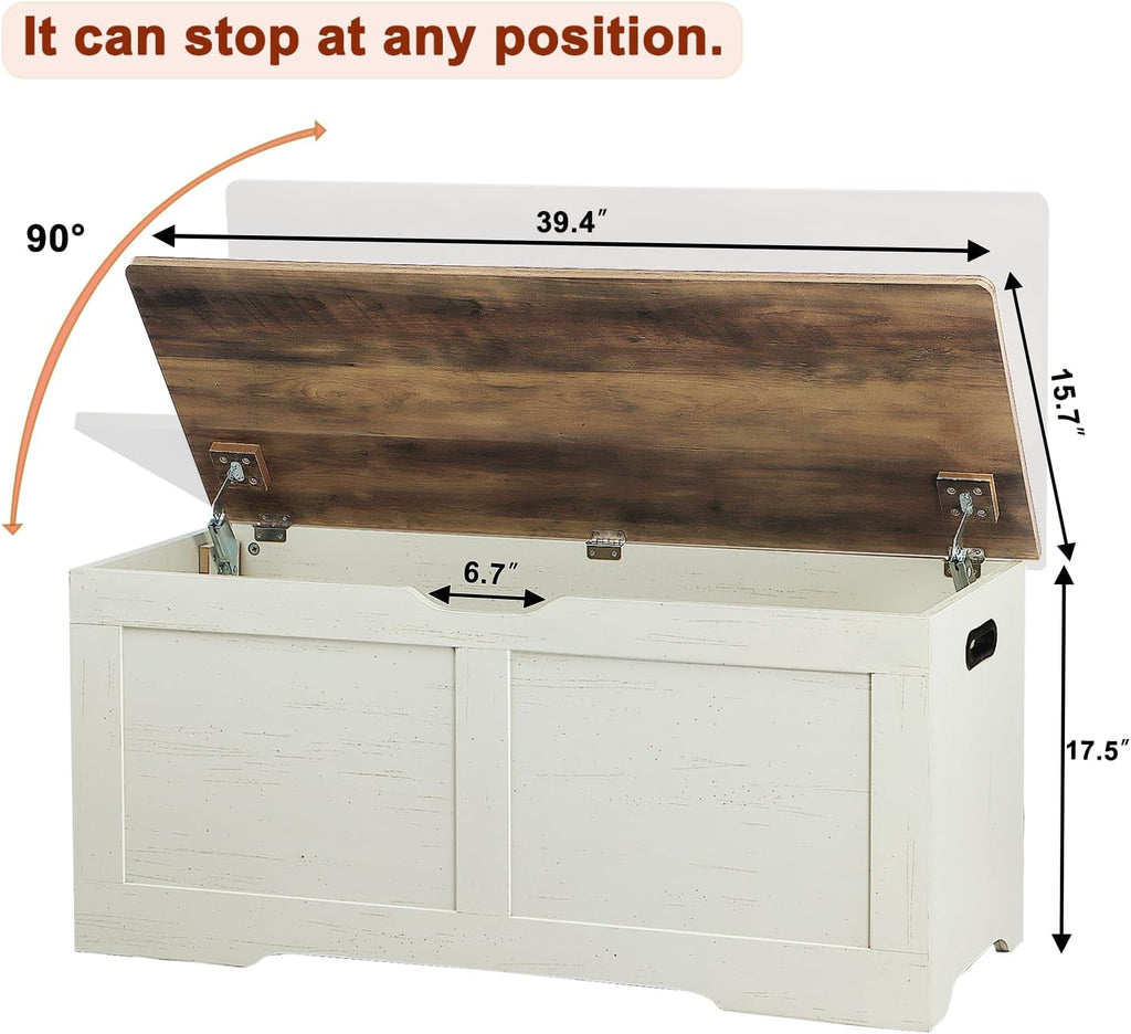 Lift‑Top Wooden Storage Bench Toy Chest