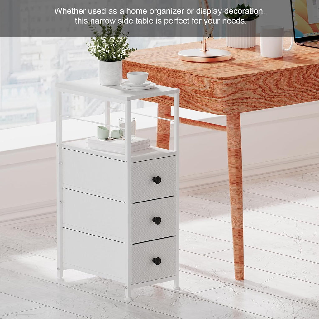 White Slim Drawer Storage Cabinet