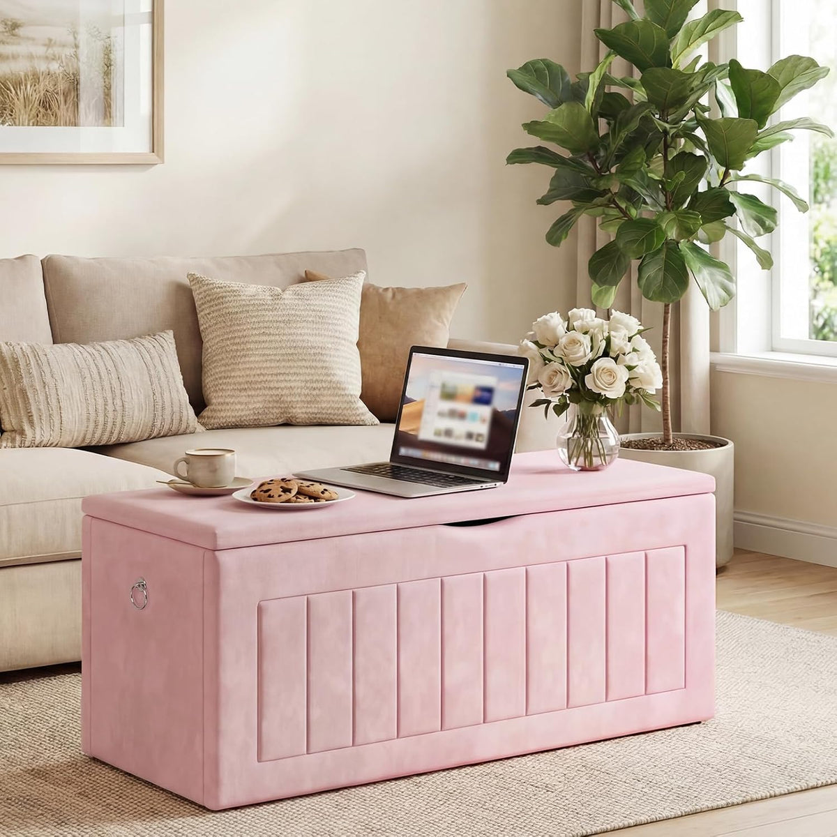 Velvet Kids Storage Bench Toy Chest