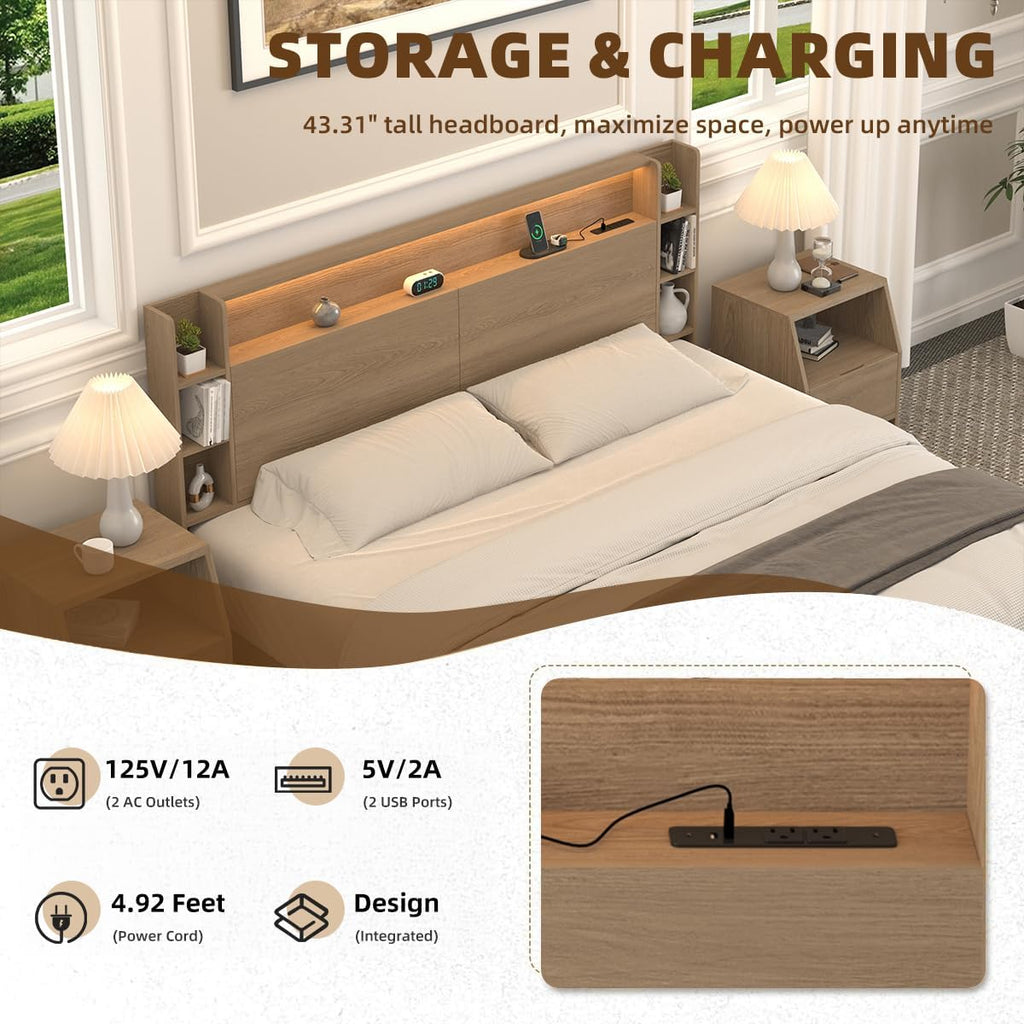 Queen Storage Wall Mount Headboard