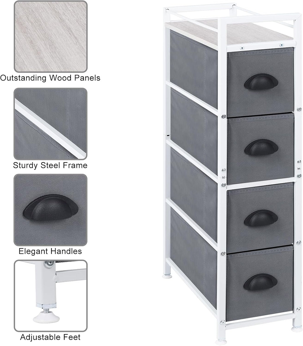 4‑Drawer Slim Fabric Storage Cabinet