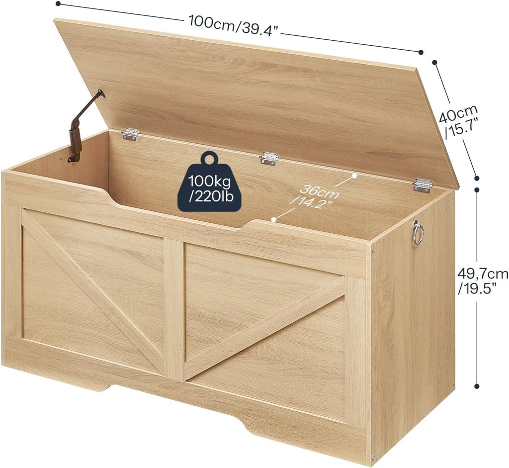 Retro Wooden Storage Bench Toy Chest