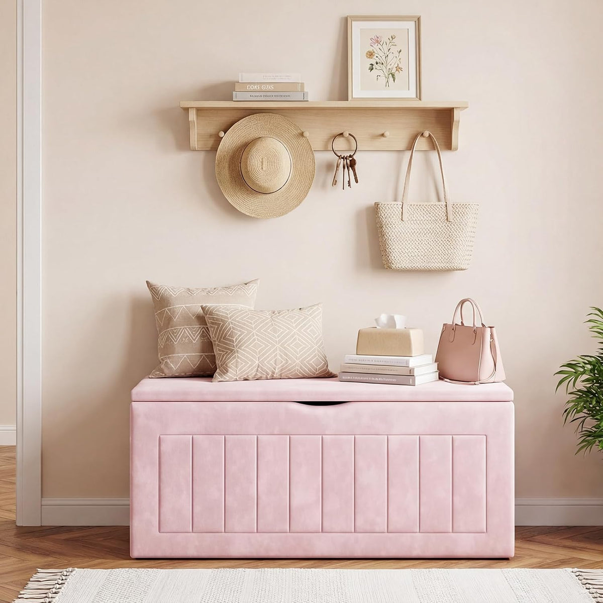 Velvet Kids Storage Bench Toy Chest