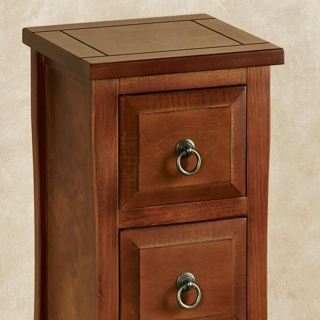Walnut 5‑Drawer Storage Cabinet