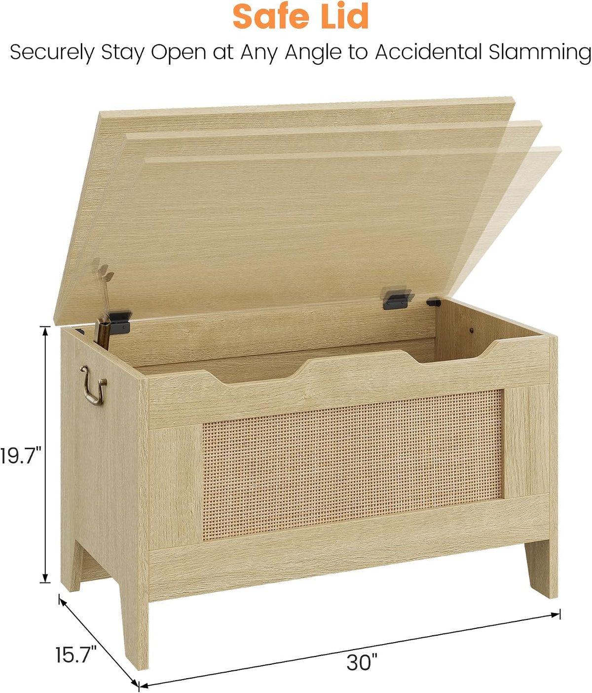 Boho Wooden Storage Bench Toy Chest
