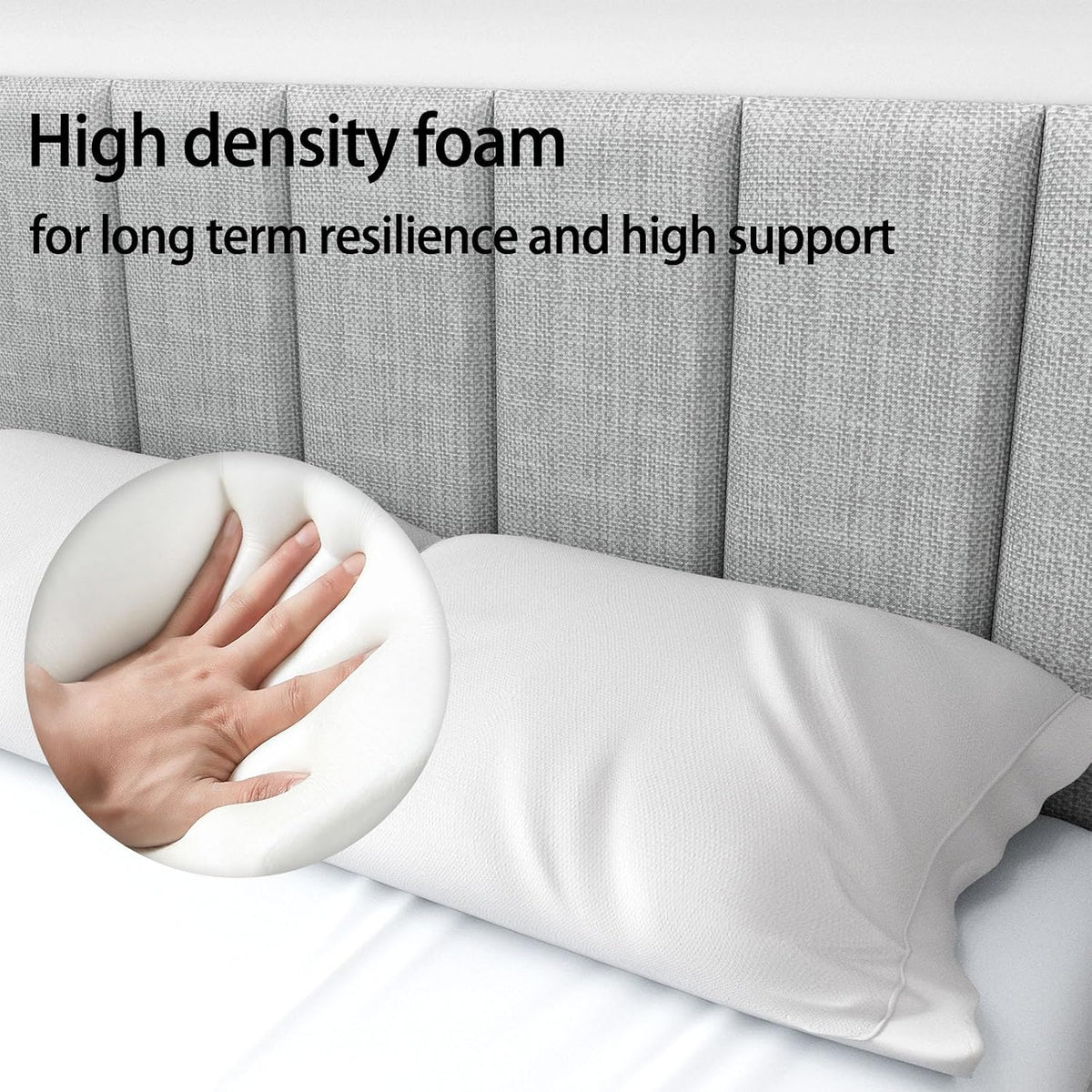 Twin Light Grey Peel And Stick Wall Mount Headboard
