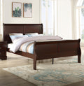 Full Size Solid Wood Panel Sleigh Bed