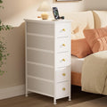 White 5‑Drawer Slim Dresser