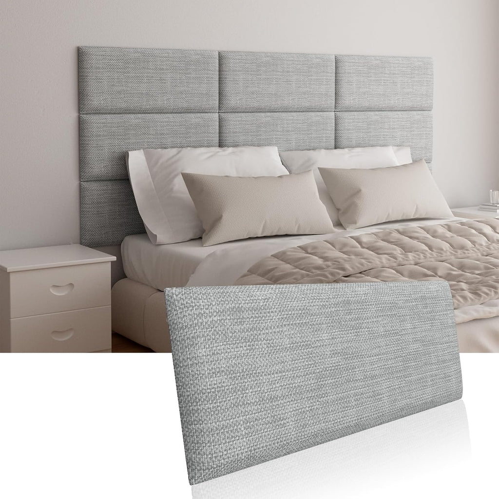 Twin Light Grey Peel And Stick Wall Mount Headboard