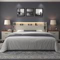 King White Bookcase Storage Headboard