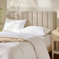 Queen Beige Peel And Stick Wall Mount Headboard