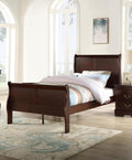 Twin Size Solid Wood Panel Sleigh Bed