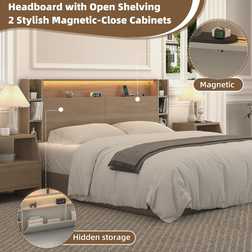 Queen Storage Wall Mount Headboard