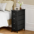 Black Slim 4‑Drawer Storage Cabinet
